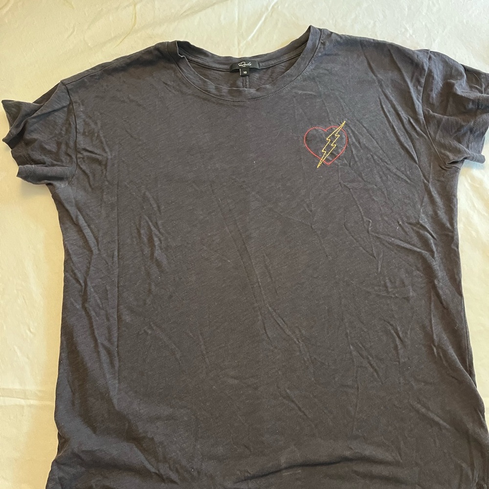 Rails Charcoal Tee with Heart and Lightning Bolt